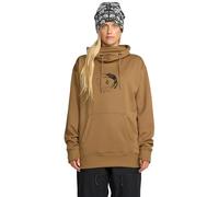 Volcom Women's Riding Hydro Hoodie -Water-Repellent Fleece Sweatshirt with Neck Warmer & Thumbholes, Bronze, Large