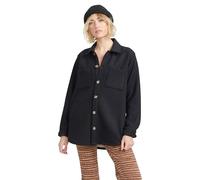 Volcom Women's Stone Bonded Sherpa Shacket Button Jacket, Black, XL
