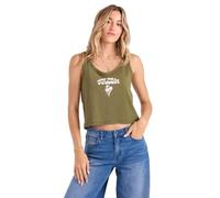 Volcom Women's Tank Top - Relaxed Fit, Scoop Neck, Cropped - Casual & Vacation Wear, Bayleaf, XS