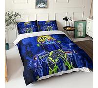 VOLDAX Motogp Bedding Duvet Cover 3D Motocross Printed Quilt Duvet Cover with Zipper Closure,motorcycle Bedding Double(200x200cm)