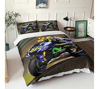 VOLDAX Motogp Bedding Set Motocross Duvet Cover Motorcycle Quilt Cover Comforter Cover Kids Bedding Set 3 Pcs Double(200x200cm)