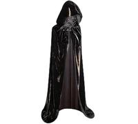 Voldemort Costume Adult, 170CM Velvet Black Cape, Black Robe, Traitors Cloak, Ghostface Costume, Halloween Masquerade Adult Children's Fancy