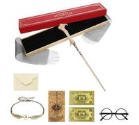 Voldemort Wand, 37CM Elder Wands Harry With Steel Core and Resin, Magic Voldemort Wand in Gift Box with Gold-Stamped Tickets, Acceptance Letter, Map, Black Glasses, Bracelet