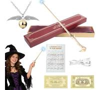 Voldemort Wand, 38CM Voldemort Magic Wand Light Up, USB Charging Glow Magic Wand, Hand Carved Wands in Gift Box Spell Card, Station Ticket and Necklace
