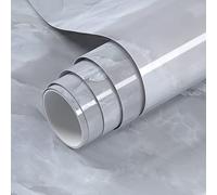 VOLEAAR Grey Marble Contact Paper 30CM x 1000CM Peel and Stick Wallpaper for Countertop Cabinet Kitchen Vinyl Film Self Adhesive Removable Waterproof Wall Paper