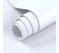 VOLEAAR White Contact Paper 40 X 1000 CM Pure White Peel and Stick Wallpaper Vinyl Adhesive Waterproof Solid Color Wall Paper for Cabinet Shelf Liner Room Walls Covering Decorative