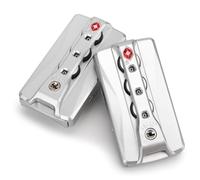 Volein 2 pcs Customs Locks for Luggage, TSA007 Authentication Security Locks Suitcase Replacement Password Locks for Travel 3 Digit Self-Setting Lock(Silver)