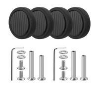 Volein 4 Pcs Suitcase Replacement Wheels, 55mm Wear Resistant Rubber Replacement Wheels with Bearings Caster Wheels Repair Kit for Most Suitcase Repairs(Black)