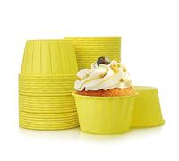 Volein 50 Pcs Cupcake Cases for Baking Greaseproof Paper Muffin Cases Cupcake Baking Cups for Birthday,Baby Shower,Christmas(Yellow)