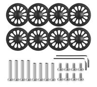 Volein 8 Pcs Suitcase Replacement Double Wheels, 50mm Wear Resistant Luggage Wheels Replacement with Bearings Spare Casters Kit for Worn Suitcase Tyres(Black-V6)
