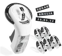 VolenGo Embossing Label Maker Machine, with 5 Embossed Waterproof Tapes 9 mm(3/8"), Vintage Handheld Embosser, Replacement for Dymo Omega Label Printer, for Home Kids DIY Crafting (£ Ä Ö Ü), Black