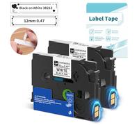 VolenGo H1100 Label Maker Tapes 12mm Replacement for Brother PT-d210vp Tape | Replacement for Brother Label Printer Tape 12mm Tze-231, Compatible with Brother P-Touch PT-H110 E110 H200 Tape, White 2PK