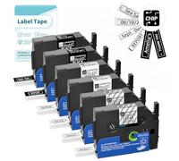 VolenGo Label Maker Tape 12mm Compatible with H1100 PT-d210vp Label Printer | Replacement for Brother P-Touch Tze Tape 12mm, Compatible with Brother PT-H110 E110 H200 Label Printer, White/Clear/Black 6PK