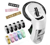 VolenGo Omega S-BK Embossing Label Maker Machine, 5 Black + 5 Color Inkless Tapes, Portable, Retro Style Design