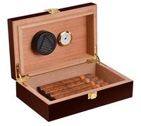 Volenx Desktop Cigar Humidor for 15-20 Cigars, Super Sealing Humidor Cigar Box Travel, Handcraft Spanish Cedar Wood Cigar Case Cigar Accessories Gift