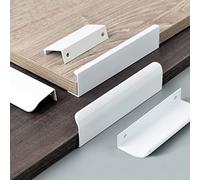 Voleseni Aluminium Modern Kitchen Handles, White, 300mm x 40mm, 18mm Projection, Satin Finish, Cabinet, Drawer, Wardrobe, Indoor Use, 1 Count, 5 Year Spare Part Availability