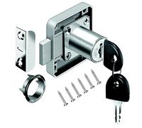 Volga Furniture Lock Cabinet Drawer Lock with Key Lock Nickel Plated Steel 22 mm 26 mm 32 mm