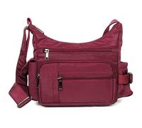 VOLGANIK ROCK RFID Anti Thief Crossbody Bag for Women Waterproof Shoulder Bag Messenger Bag Casual Nylon Purse Handbag, 6068-red, S