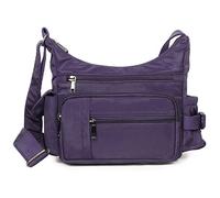 VOLGANIK ROCK RFID Anti Thief Crossbody Bag for Women Waterproof Shoulder Bag Messenger Bag Casual Nylon Purse Handbag, Purple-9.8", S