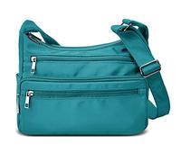 VOLGANIK ROCK RFID Purses for Women Fabric Nylon Multi Pocket Crossbody Bag Ladies Travel Handbag, Lake Blue, Standard size