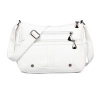 VOLGANIK ROCK Women Soft PU Leather Shoulder Handbag Multi Pocket Crossbody Bag Ladies Medium Roomy Purses Fashion Tote Top Handle Satchel, 5092-white