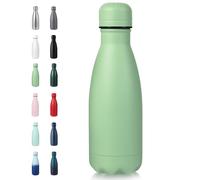 Volhoply 350ml/12oz Small Water Bottle Stainless Steel, BPA Free Insulated Water Bottles, Double Wall Cola Shape Flask, Keeps Cold 24 Hours and Hot 12 Hours for Kids Handbag (Green)