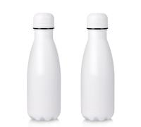Volhoply 350ml/12oz Small Water Bottle Stainless Steel, BPA Free Insulated Water Bottles, Double Wall Cola Shape Flask, Keeps Cold 24 Hours and Hot 12 Hours for Kids Handbag (White,2)