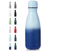 Volhoply 350ml/12oz Small Water Bottle Stainless Steel, BPA Free Insulated Water Bottles, Double Wall Cola Shape Flask, Keeps Cold 24 Hours and Hot 12 Hours for Kids Handbag (Green Blue)