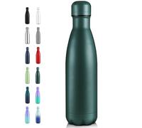 Volhoply 500ml Insulated Stainless Steel Water Bottle, Double Wall Vacuum Flask, Keeps Cold 24h & Hot 12h, Available in Packs of 1 or 4(Army Green,1 Pack)