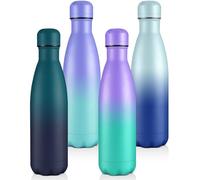 Volhoply 500ml Insulated Water Bottles Multipack, BPA Free Water Bottle for Kids, Gym, Travel, Sports, Available in Packs of 1 or 4（Mix,4 Pack）