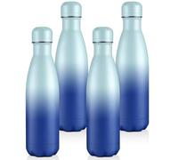 Volhoply 500ml Insulated Water Bottles Multipack, BPA Free Water Bottle for Kids, Gym, Travel, Sports, Available in Packs of 1 or 4(Green Blue,4 Pack)