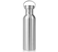 Volhoply 780ml Uninsulated Single Walled Water Bottle, Stainless Steel Reusable Water Bottles with Handle, BPA Free & Plastic Free 18/8 304 Metal Water Bottles for Camping, Hikers, Cyclists