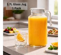 volila 1.7L Glass Fridge Juice Jug with Lid - Pack of 2 in Clear | Size: 2 Pack volila Clear 2 Pack