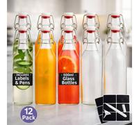 volila 12 Pack Glass Bottles with Stoppers, Clear Swing Top Bottles | Size: 250ml volila Clear 250ml