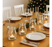 volila 12 Pack Tealight Holders for Christmas, Table Decorations, Home Décor in Clear volila Clear