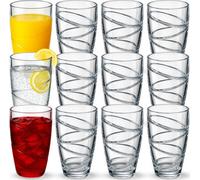 volila 12Pc Reusable Plastic Glassware - Clear, Shatterproof, Lightweight Tumblers For Daily Use, Parties, And Picnics