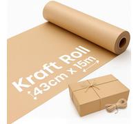 volila 15M Christmas Wrapping Paper, Brown Kraft Paper Roll , Eco Friendly, Recyclable With Twine Included For Christmas Gifts