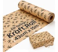 volila 15M Christmas Wrapping Paper, Kraft Paper Roll With Elk Design, Eco Friendly, Recyclable With Twine Included For Christmas Gifts