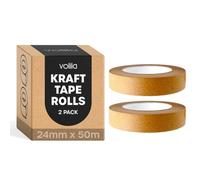 volila 2-Pack Brown Kraft Paper Tape - Heavy Duty Packaging Tape For Moving, Boxes, Framing, Recyclable With Strong Adhesive