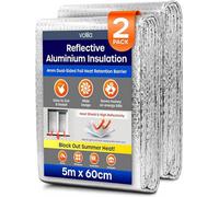 volila 2 Pack Foil Insulation Roll 5M X 60Cm - Thermal Heat Barrier For Roof, Floor, Wall, Ceiling, Shed, Loft, Garage, Greenhouse, Boat