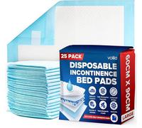 volila 25Pk Incontinence Bed Pads - 60X90Cm Soft Triple-Layer Disposable Sheets With Odour Control, Waterproof Backing, Fast Absorbency