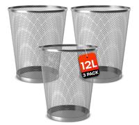 volila 3 Pack Metal Bins, 12L Bins for Office, Home in Silver volila Silver