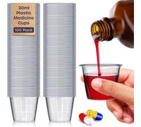 volila 30Ml Disposable Plastic Medicine Cups - 100 Small Bpa-Free Measuring Cups For Liquid Medication, Cooking, Arts, And Crafts