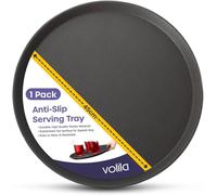 volila 45cm Black Round Tray Ideal for Parties, Drinks, Food & Gatherings | Size: 4 Pack volila Black 4 Pack