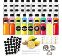 volila 48 Glass Juice Bottles - 60Ml Reusable Leakproof Bottles For Heath Shots,sauces, Includes Lids, Funnels, Brush, Labels,shrink Wrap