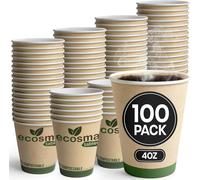 volila 4oz Paper Coffee Cups Perfect for Coffee, Tea & Hot Chocolate in Warm White | Size: 100 Pieces volila Warm White 100 Pieces