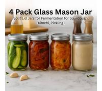 volila 500ml Mason Jars for Pickling, Kimchi & Salad in Clear | Size: 4 Pack volila Clear 4 Pack