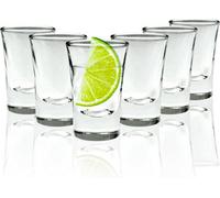 volila 6 Pack 25Ml Shot Glass Set With Sturdy Base - Durable, Clear Glasses For Espresso, Tequila, Vodka & Desserts
