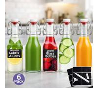 volila 6 Pack Glass Bottles with Stoppers in Clear | Size: 500ml volila Clear 500ml