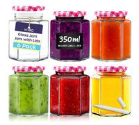 volila 6 Pack Hexagonal Jam Jars 350Ml